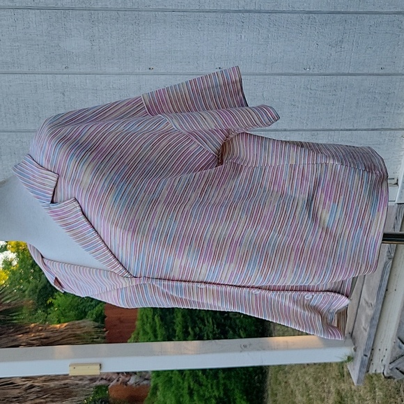Le Lis Subtle Rainbow Striped Button Down Short Sleeve Top - Picture 4 of 11